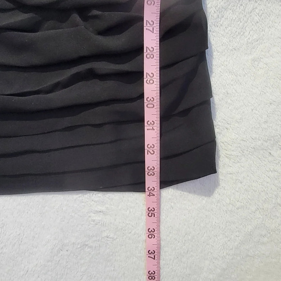 Express Design Studios Draped Sleeveless Pink Black Cocktail Dress Zip Back Sz 6 - Picture 8 of 10